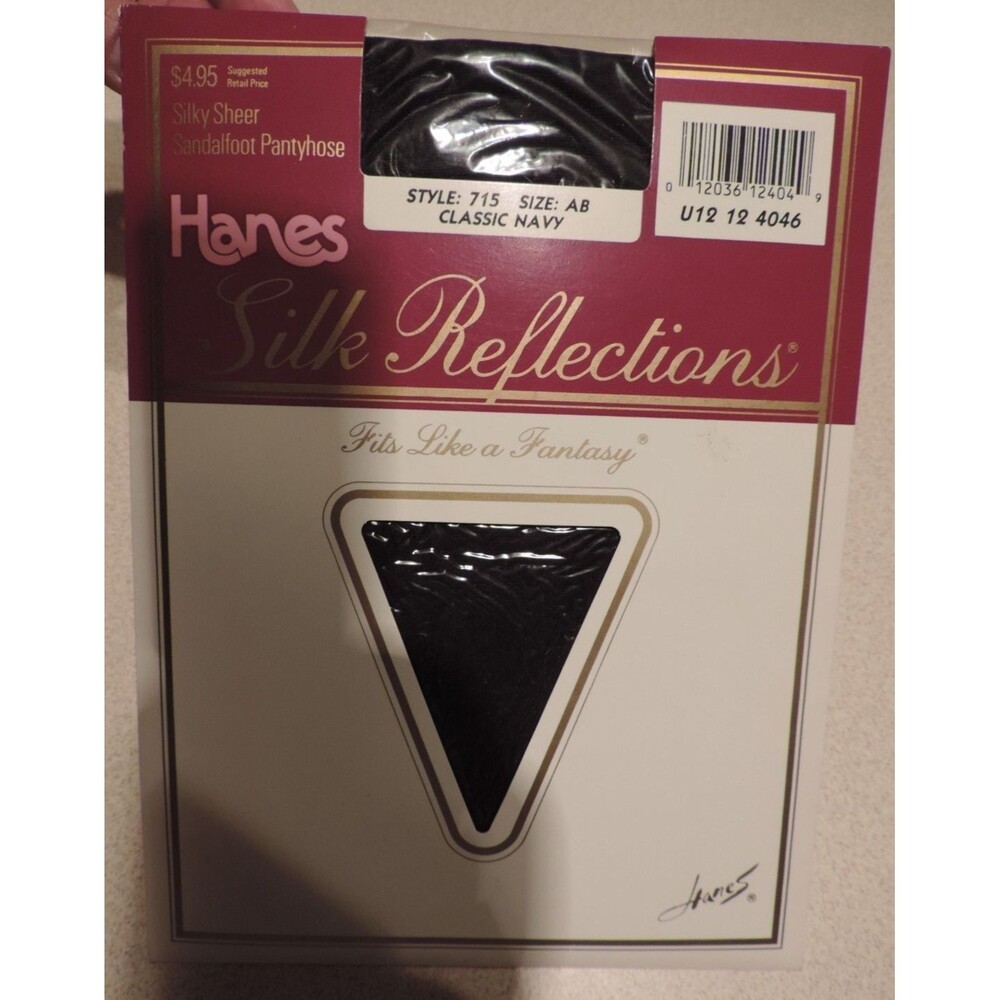 HANES Silk Reflections Fits Like A Fantasy Pantyhose Classic Navy Size AB